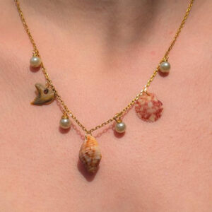 Florida Seashell and Pearl Necklace