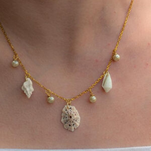 Oregon and Caribbean Seashell and Pearl Necklace