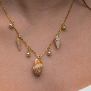 Florida and Caribbean Seashell and Pearl Necklace