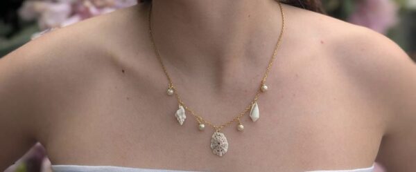Oregon and Caribbean Seashell and Pearl Necklace - Image 3