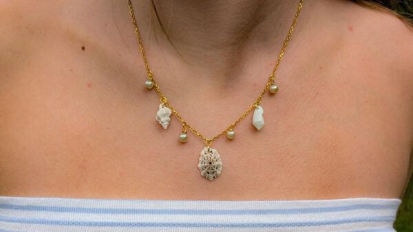 Oregon and Caribbean Seashell and Pearl Necklace - Image 2