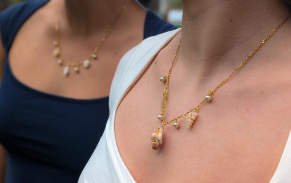 Florida and Caribbean Seashell and Pearl Necklace - Image 5