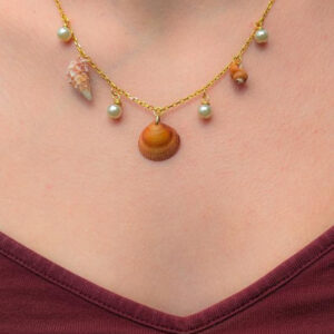 Florida and Caribbean Seashell and Pearl Necklace